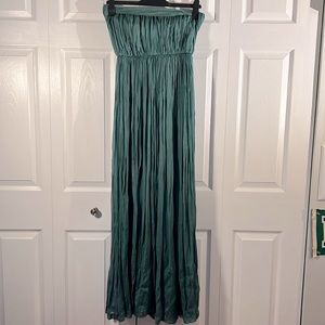 Stella McCartney custom made green chiffon strapless gown